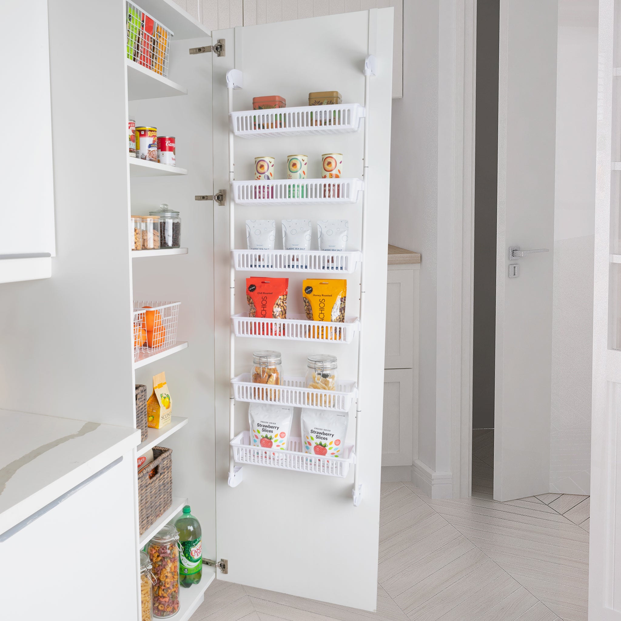 mDesign Large Wall Mount Vitamin Storage Organizer Shelf, 3 Tier - White