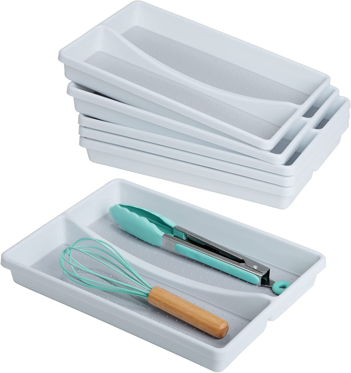 2-Compartment Plastic Drawer Organizer - White - Smart Design® 3