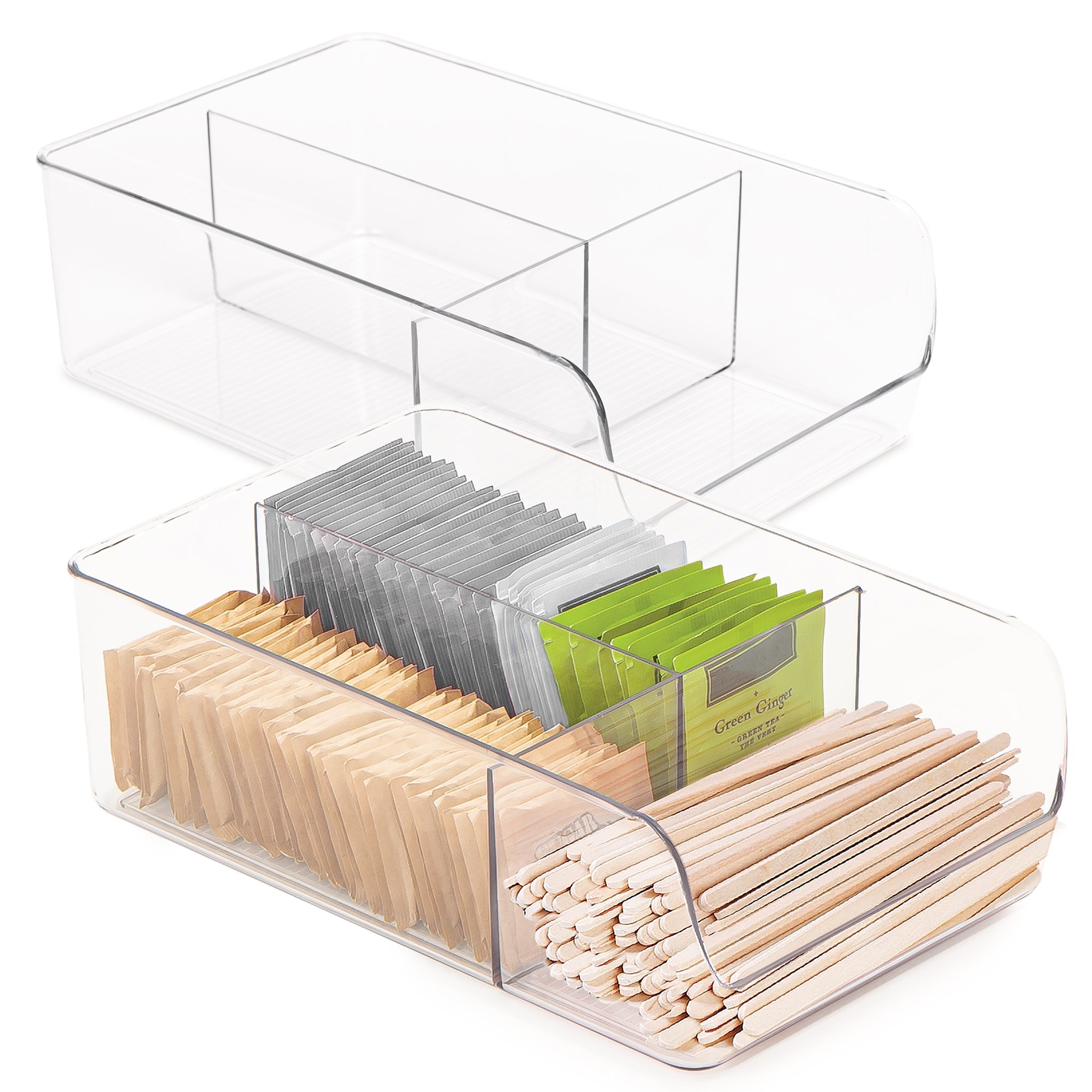 3-Compartment Clear Bin Organizer - Clear - Smart Design® 9