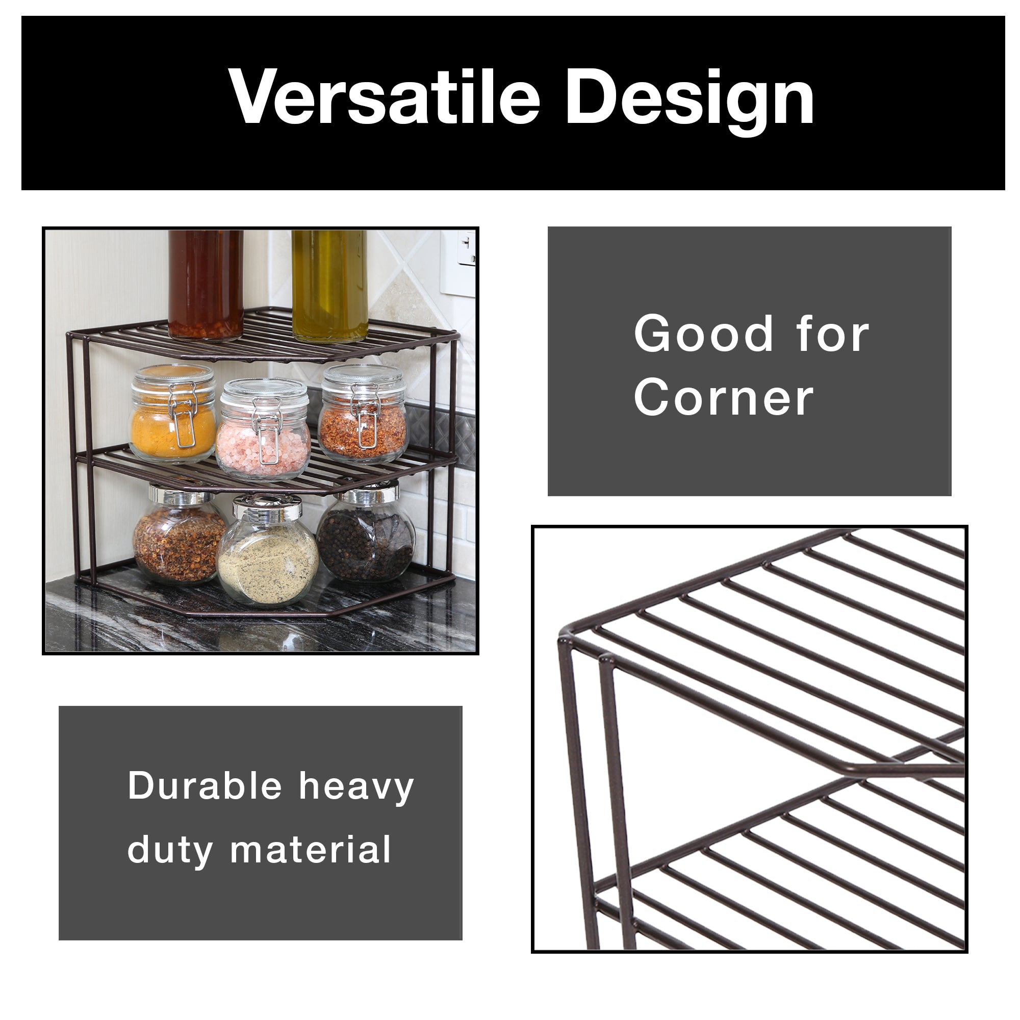 3-Tier Kitchen Corner Shelf Rack - Smart Design® 27