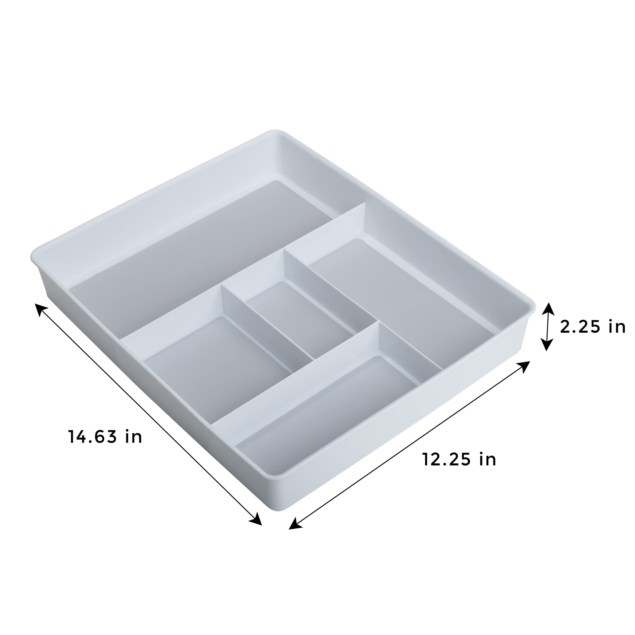 5-Compartment Plastic Drawer Organizer - Smart Design® 3