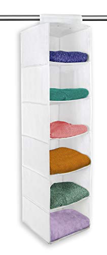 6-Shelf Cubby Hanging Organizer with Hook and Loop for Clothing Closet Storage Organization  Smart Design® 1