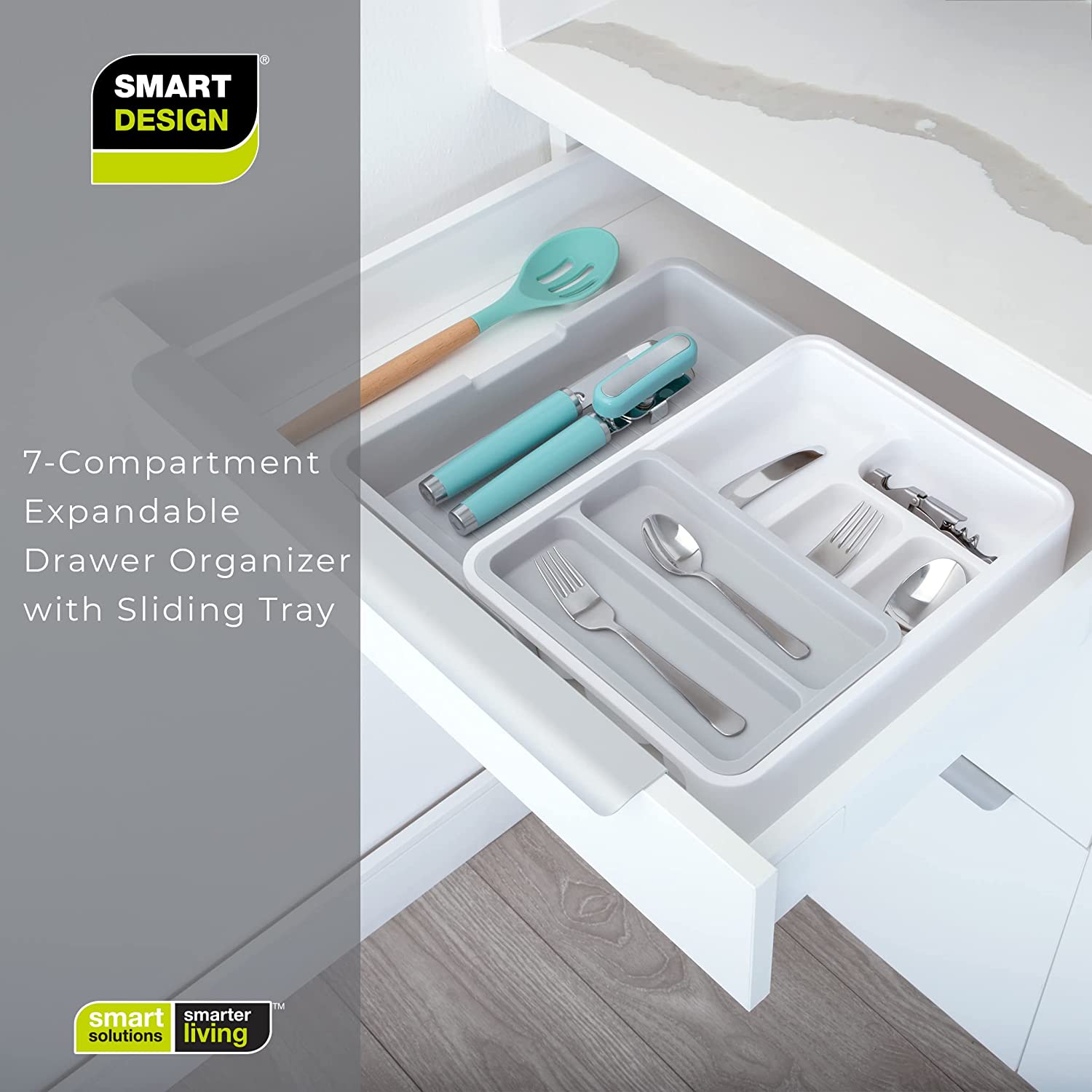 7-Compartment Expandable Drawer Organizer - Smart Design® 7