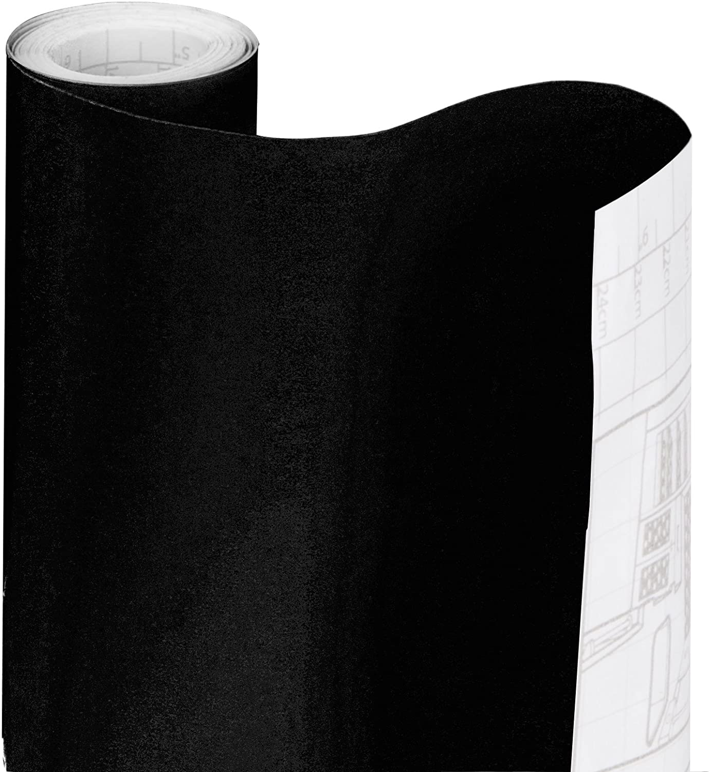 Adhesive Shelf Liner - 18 Inch x 20 Feet - Drawer Cabinet Paper - Black