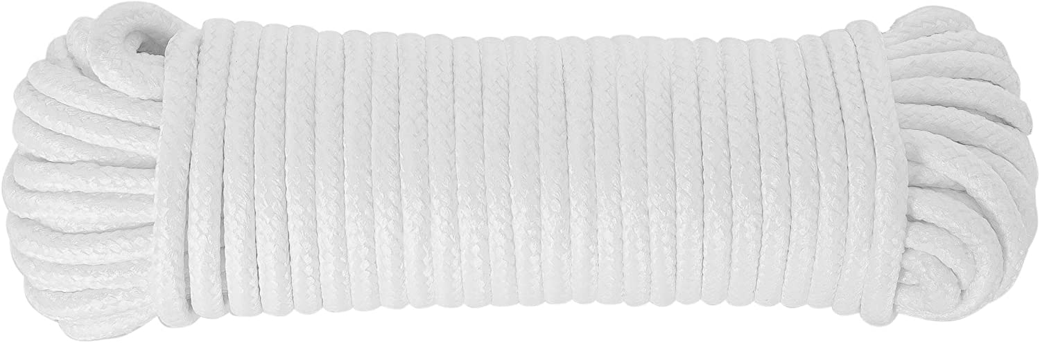 Cuerda de algodón multiusos de algodón para tendedero, cuerda multiusos  para camping, buena para columpio, escalada, nudo, color blanco