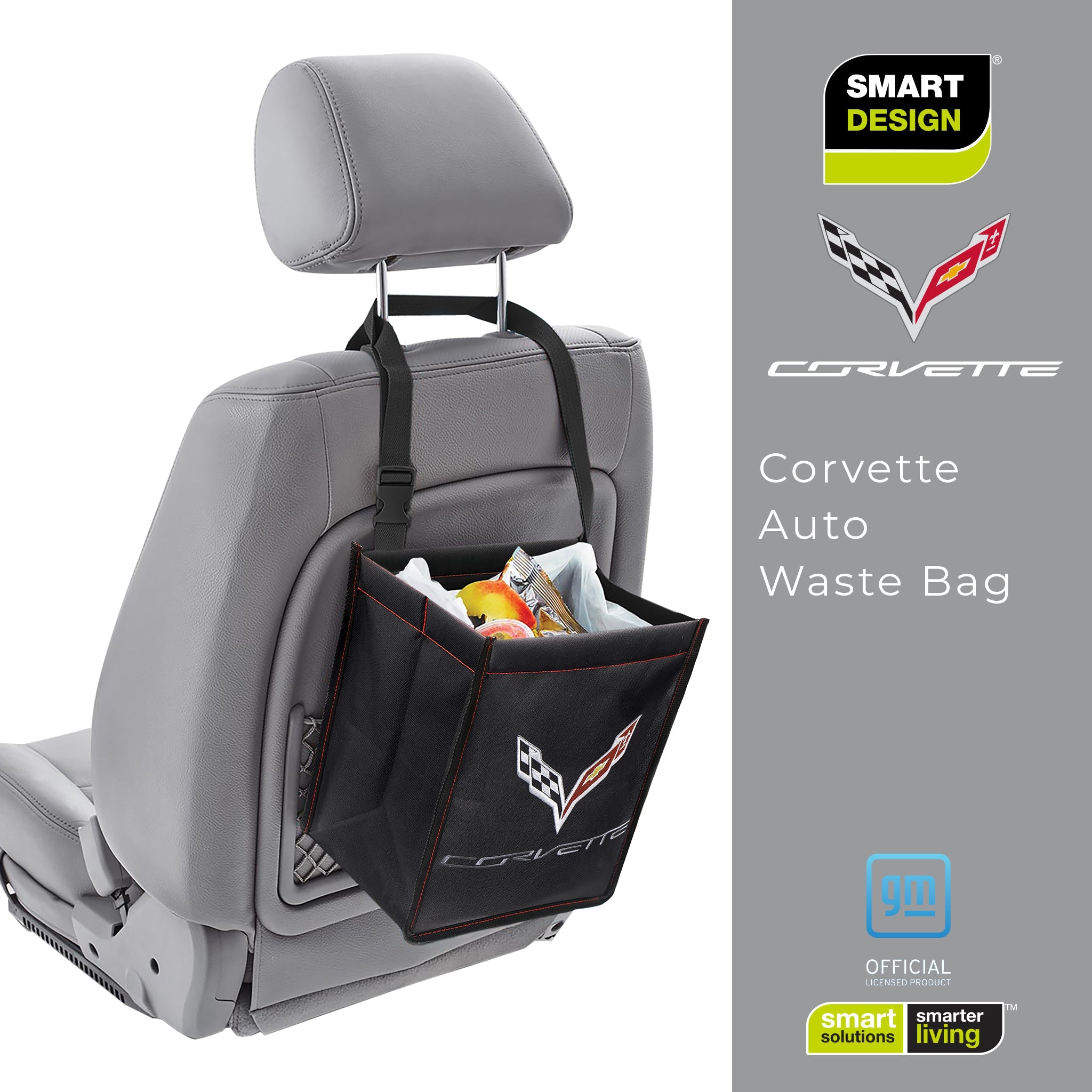 Chevrolet Over The Seat Vehicle Waste Bag with Adjustable Strap - Smart Design® 12