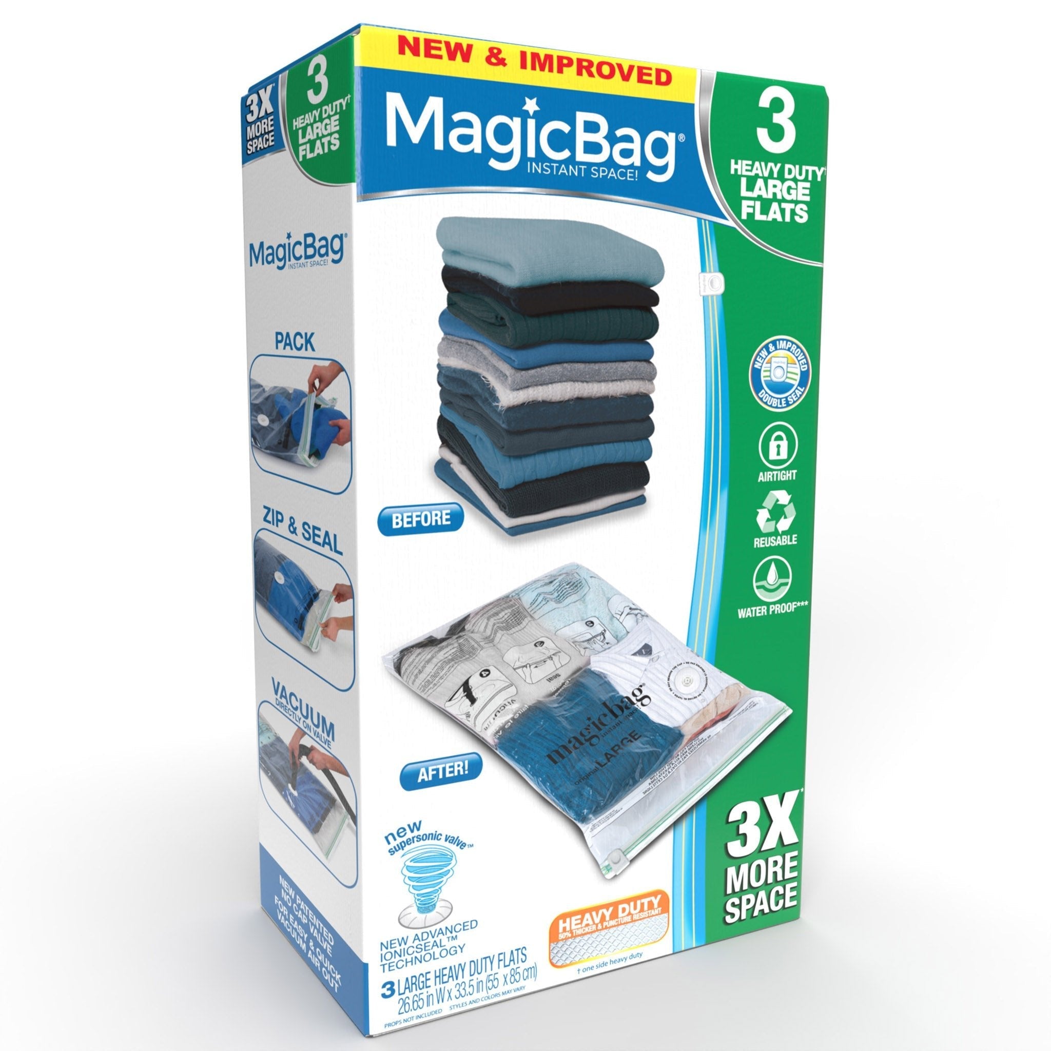 magic bag schlafsack MagicBag Instant Space – Heavy Duty Large Flat Vacuum-Seal Storage Bags