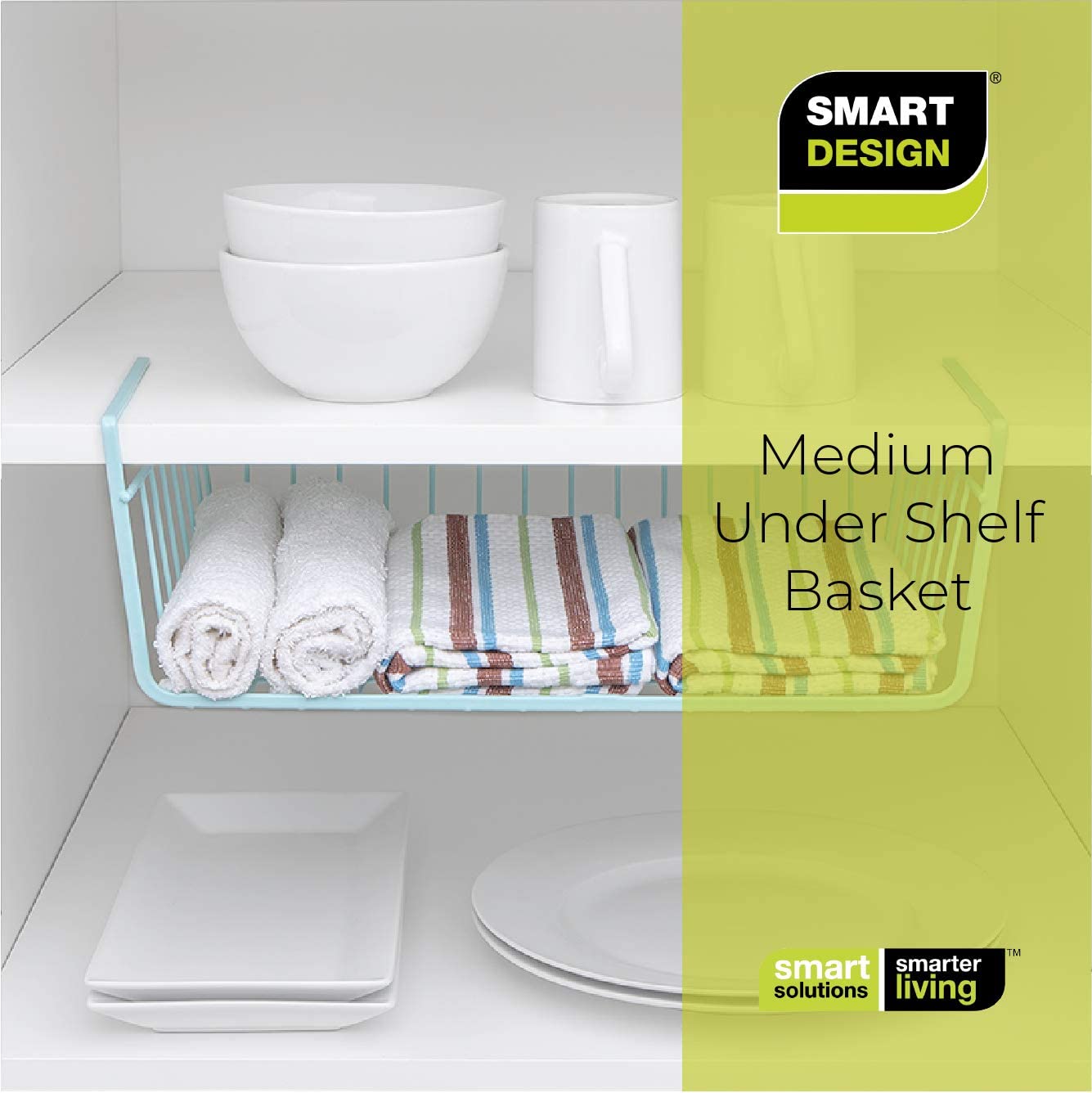 Medium Steel Undershelf Storage Basket - Smart Design® 43