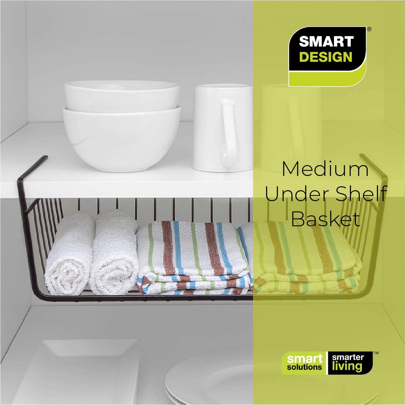 Medium Steel Undershelf Storage Basket - Smart Design® 15