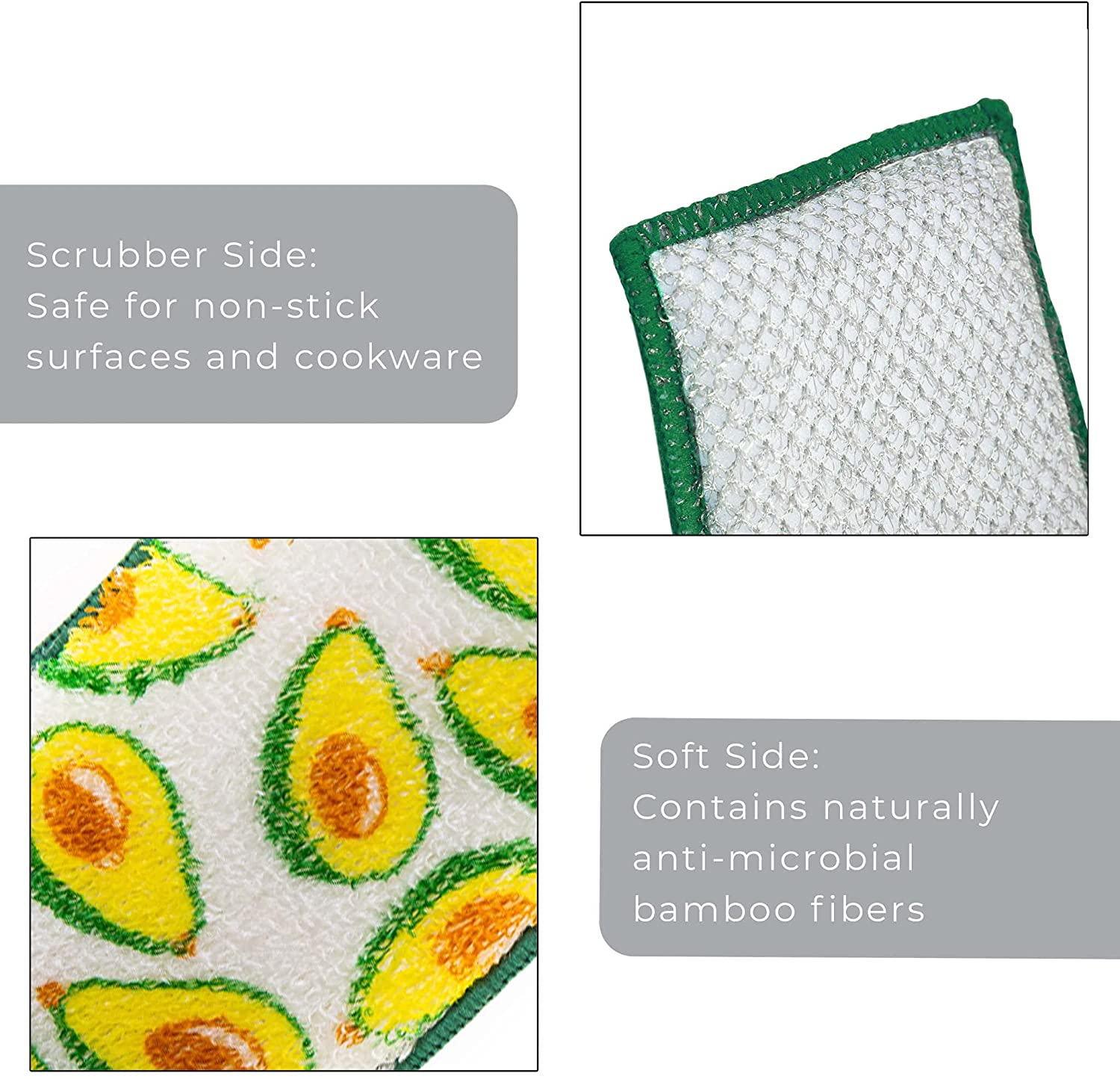 Non-Scratch Scrub Sponge with Bamboo Odorless Rayon Fiber - Smart Design® 23