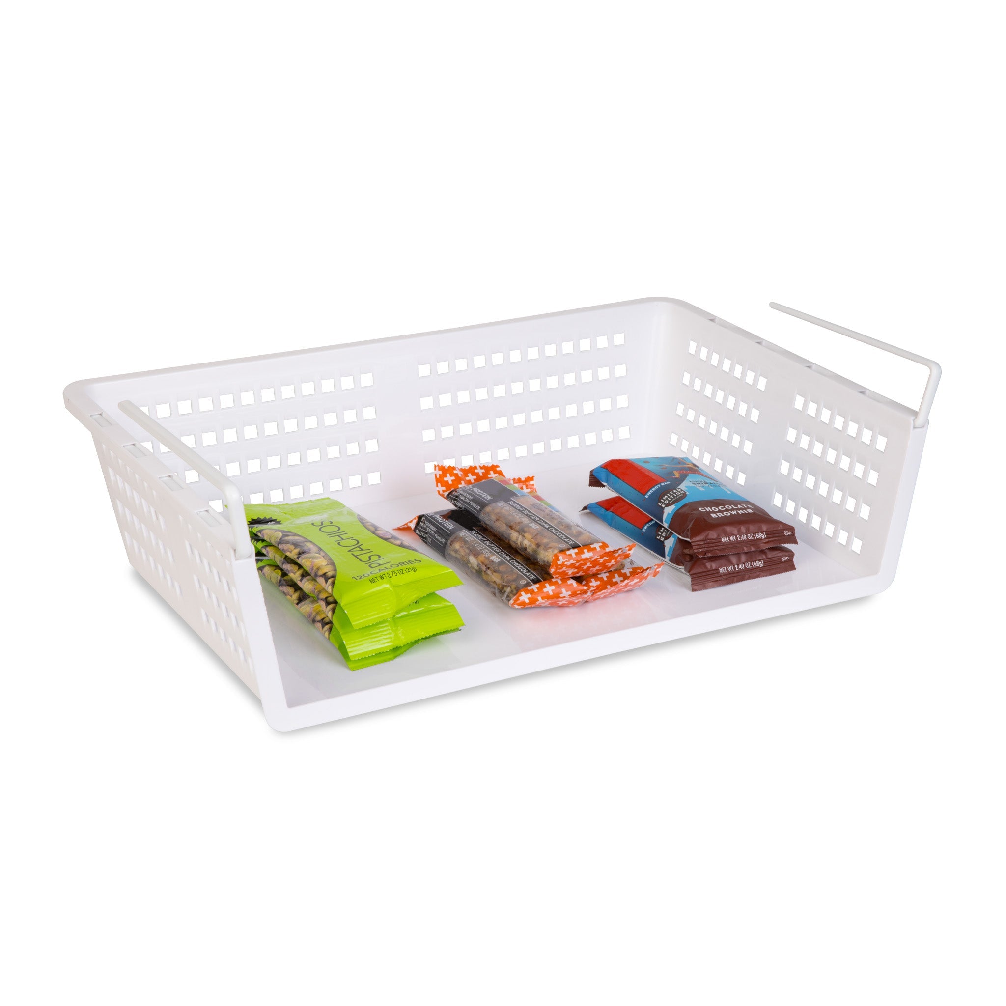 mDesign Steel Storage Tray Organizer Rack for Kitchen Cabinet - Chrome