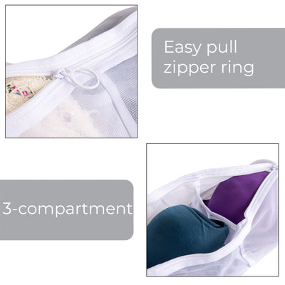 3 - Compartment Wash Bag with Safety Zipper - Smart Design® 4