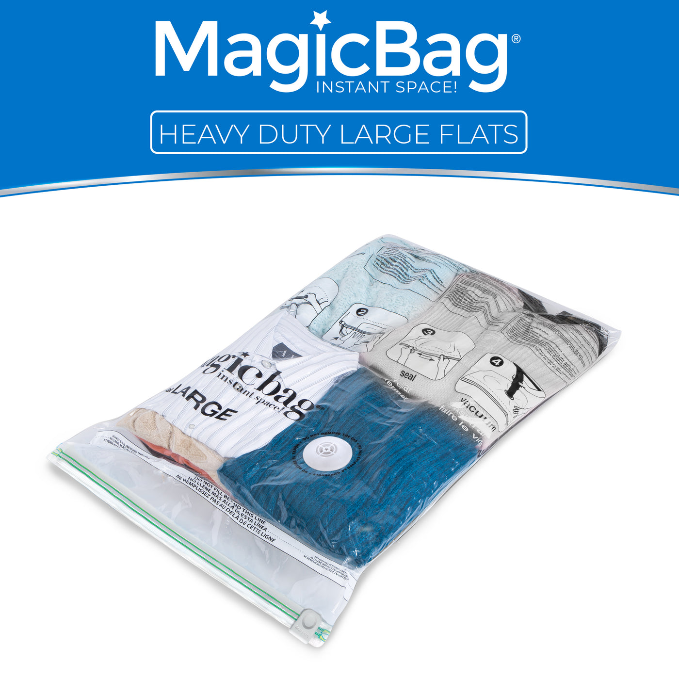 MagicBag™ Instant Space – Heavy Duty Large Flat Vacuum-Seal Storage Bags