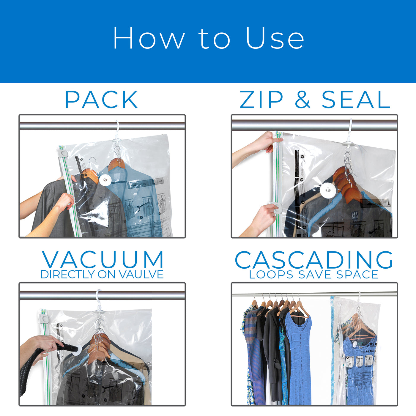 MagicBag Instant Space Saver Storage - Colgante, Extra Grande