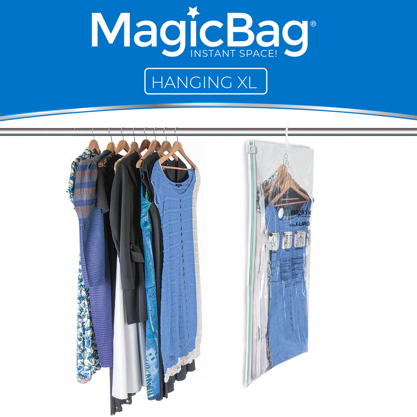 MagicBag Instant Space Saver Storage - Colgante, Extra Grande