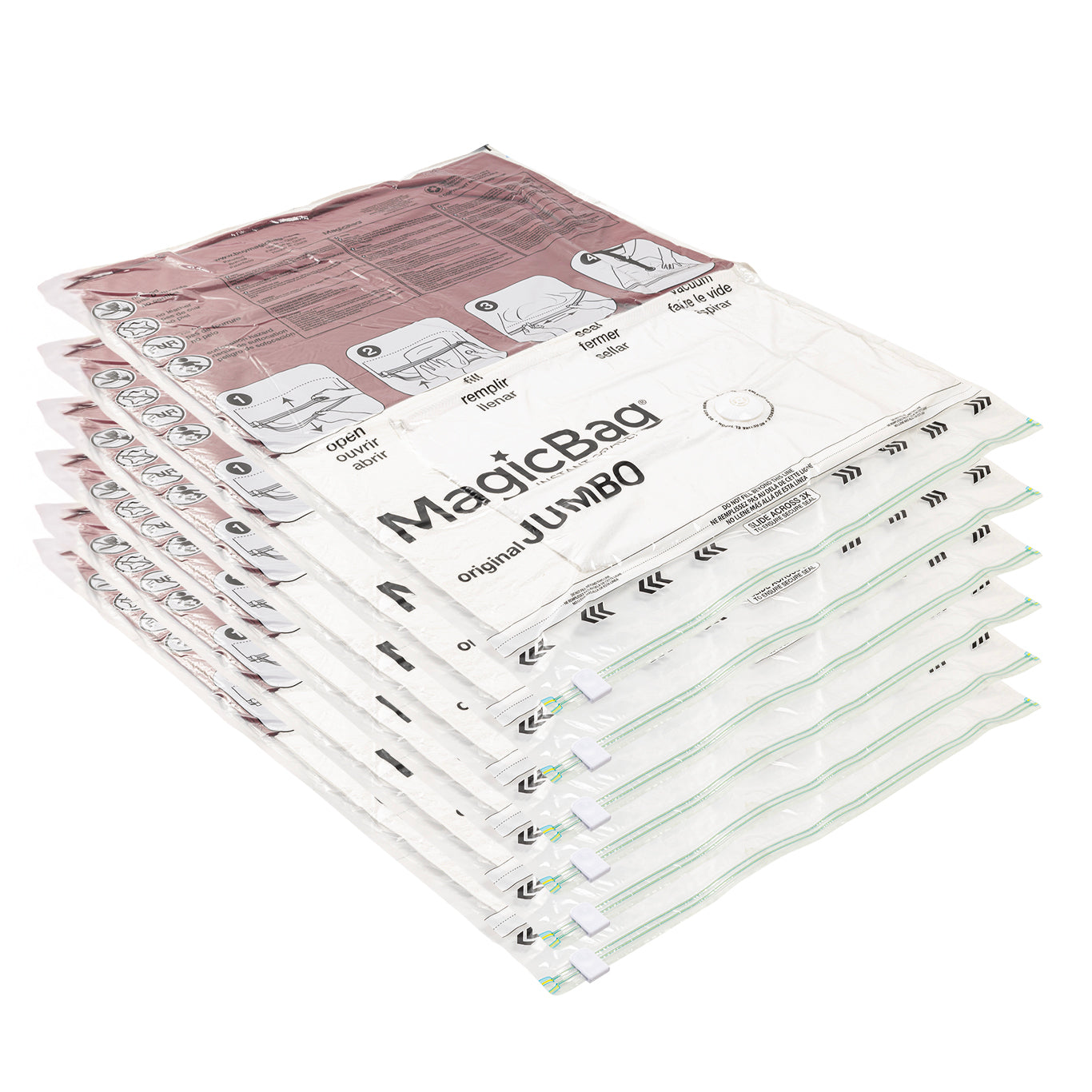 MagicBag™ Instant Space – 12 Jumbo Flat Vacuum-Seal Storage Bags