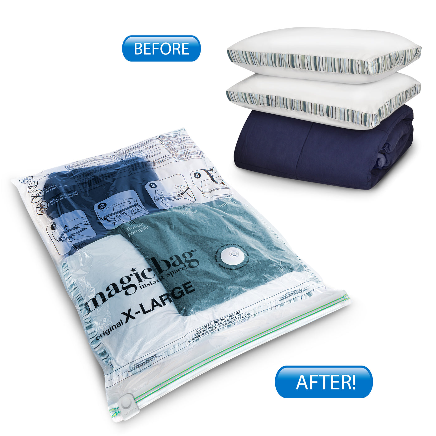 MagicBag™ Instant Space – 16 X- Large Flat Vacuum-Seal Storage Bags