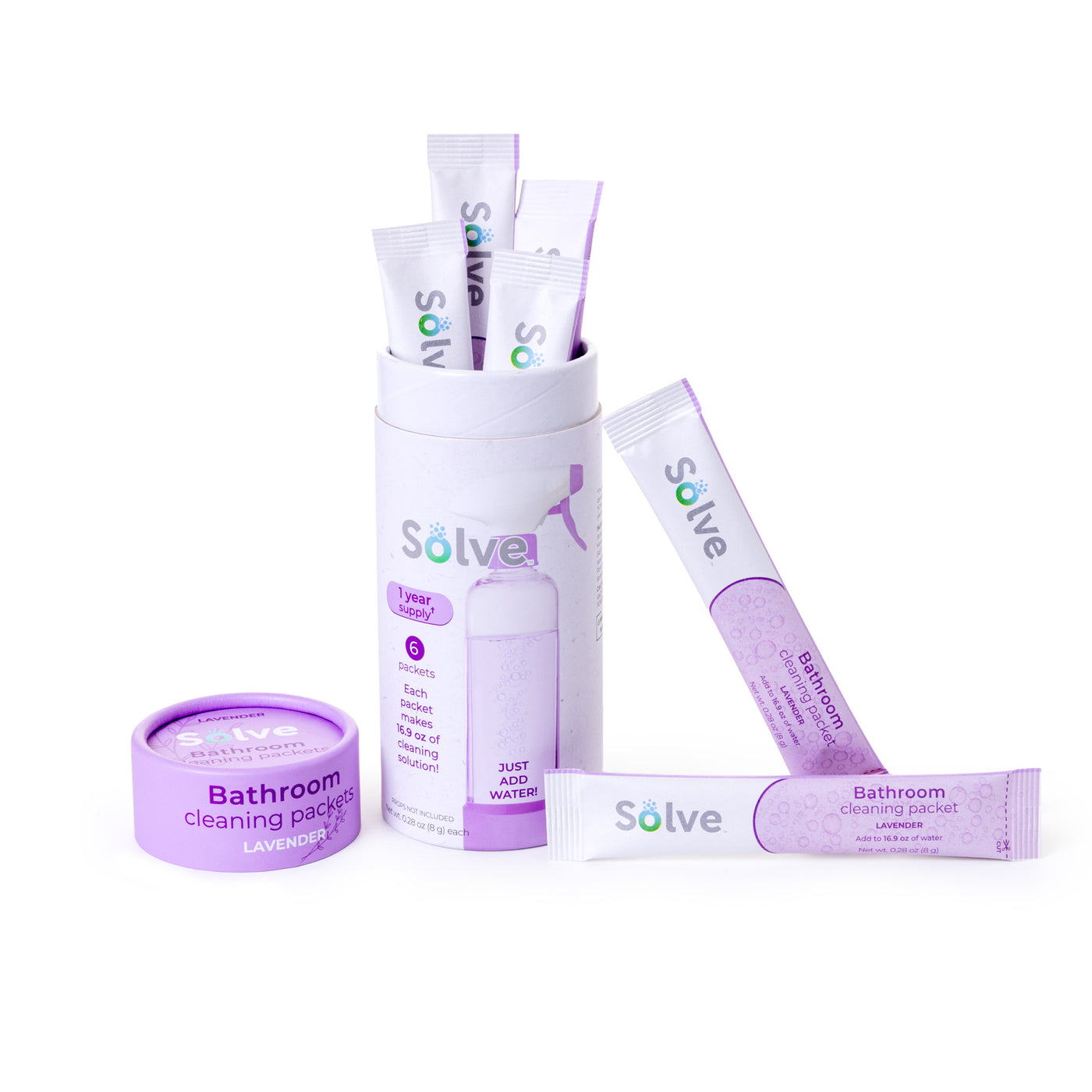 Solve™ Bottle, Cleaning Packets, & Cloth Cleaning Cloth Kit