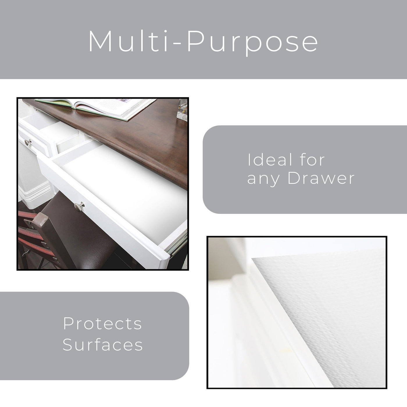 Bonded Grip Shelf Liner - 12 Inch x 10 Feet - Non - Adhesive - Smart Design® 4