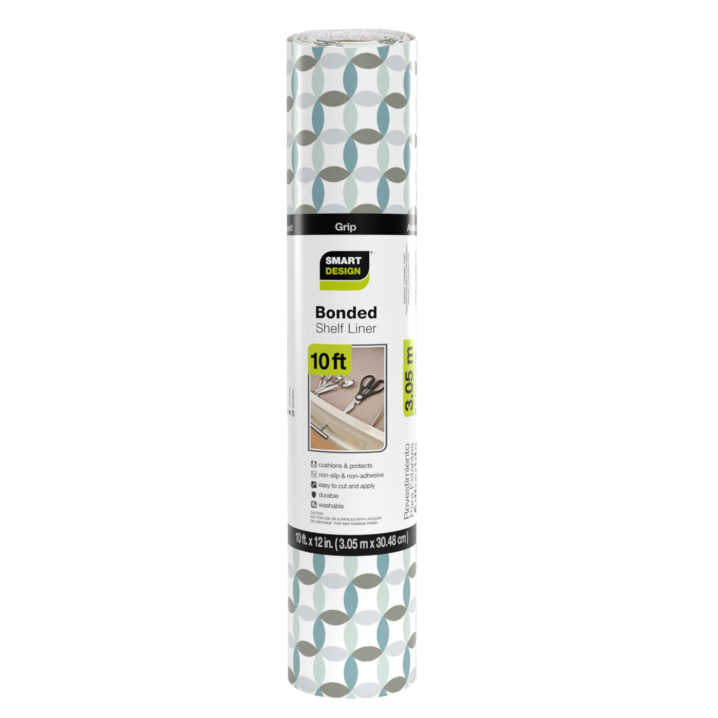 Bonded Grip Shelf Liner - 12 Inch x 10 Feet - Non - Adhesive - Smart Design® 33