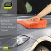 Coral - Fleece Auto Detailing Cleaning Cloth - Set of 6 - 18 x 12 inches - Smart Design® 6