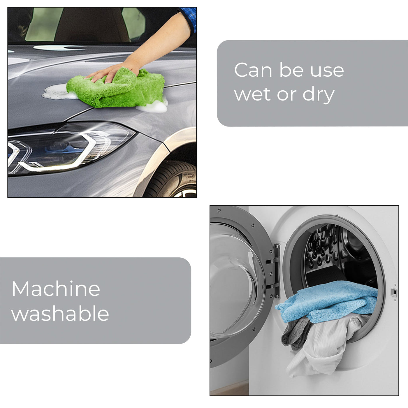 Coral - Fleece Auto Detailing Cleaning Cloth - Set of 6 - 18 x 12 inches - Smart Design® 5