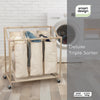 Deluxe 3-Compartment Rolling Laundry Sorter - Smart Design® 7