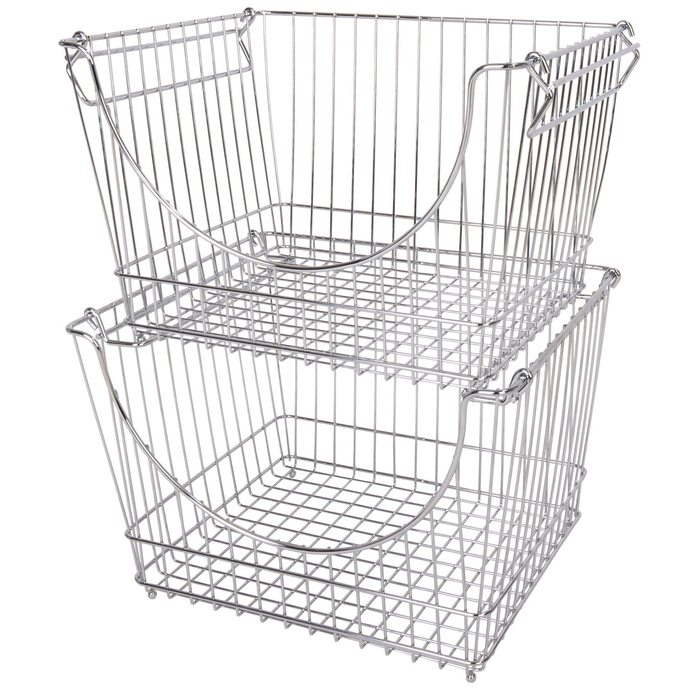 Large Metal Wire Stacking Baskets with Handles - Smart Design® 10