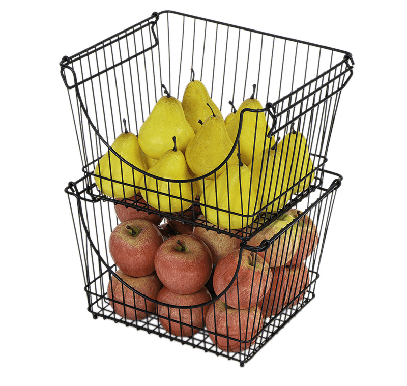Large Metal Wire Stacking Baskets with Handles - Smart Design® 9