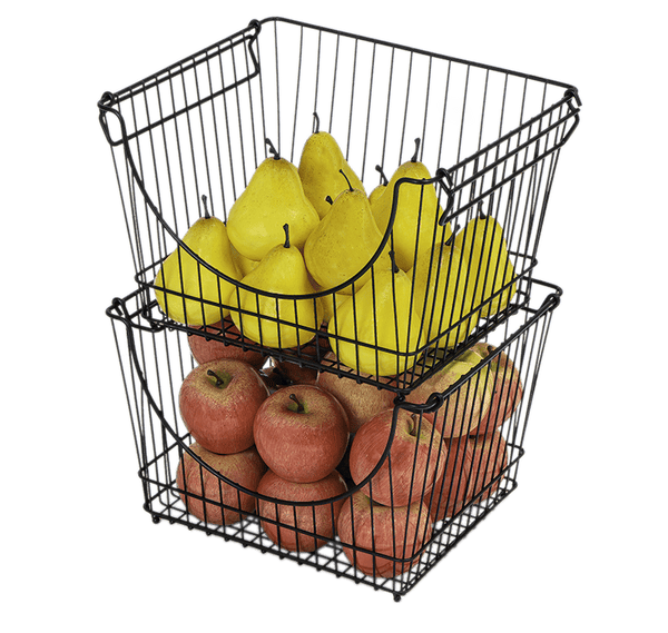 Large Metal Wire Stacking Baskets with Handles - Smart Design® 9