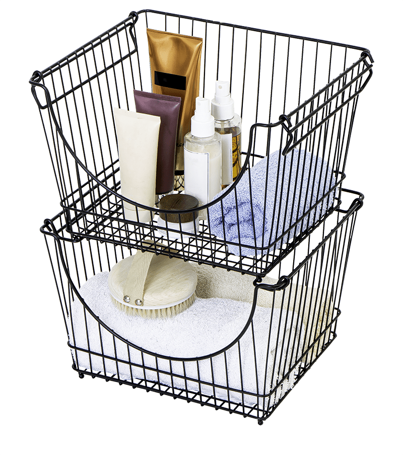 Large Metal Wire Stacking Baskets with Handles - Smart Design® 8