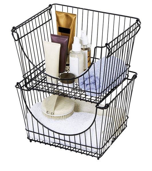 Large Metal Wire Stacking Baskets with Handles - Smart Design® 8