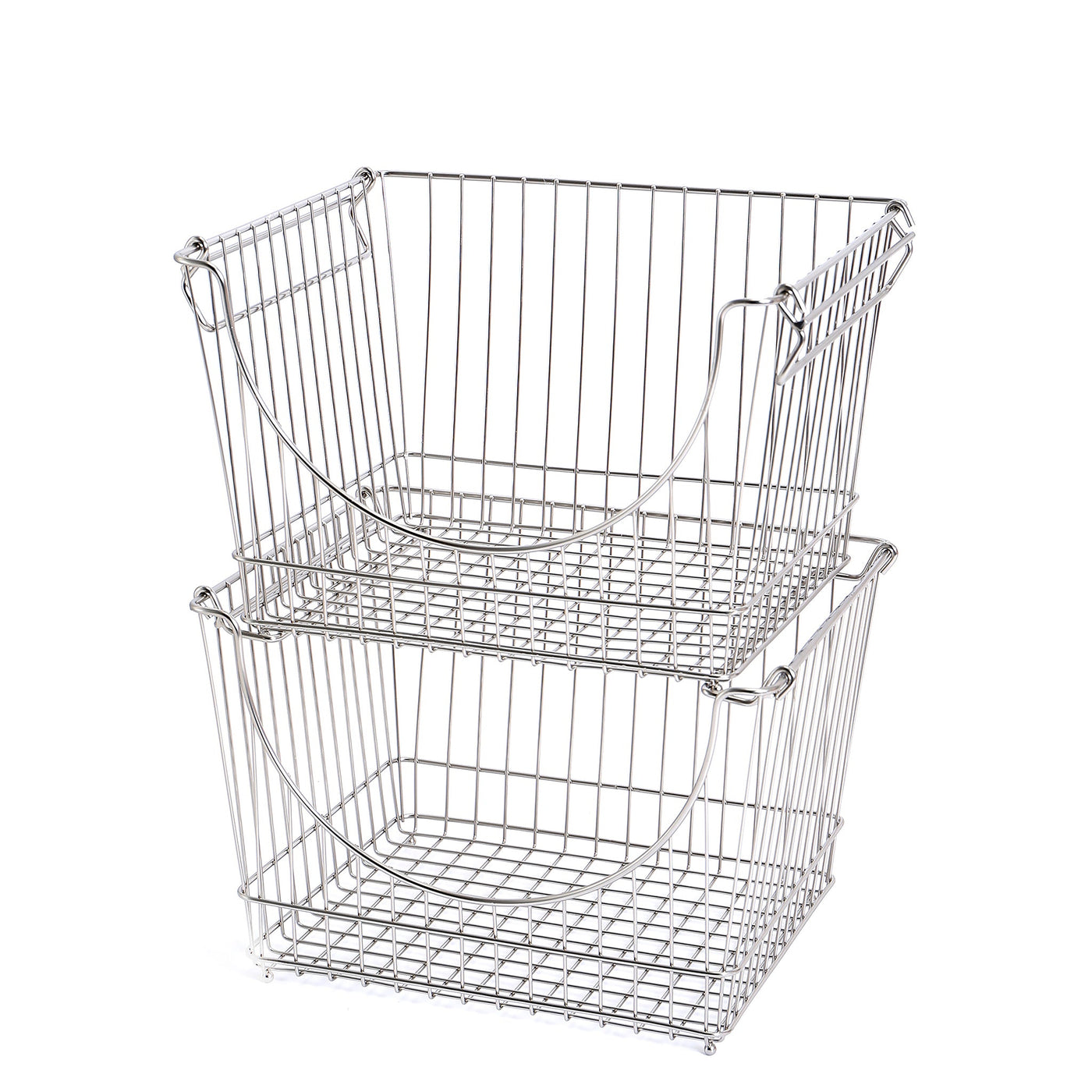 Large Metal Wire Stacking Baskets with Handles - Smart Design® 3