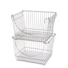 Large Metal Wire Stacking Baskets with Handles - Smart Design® 3