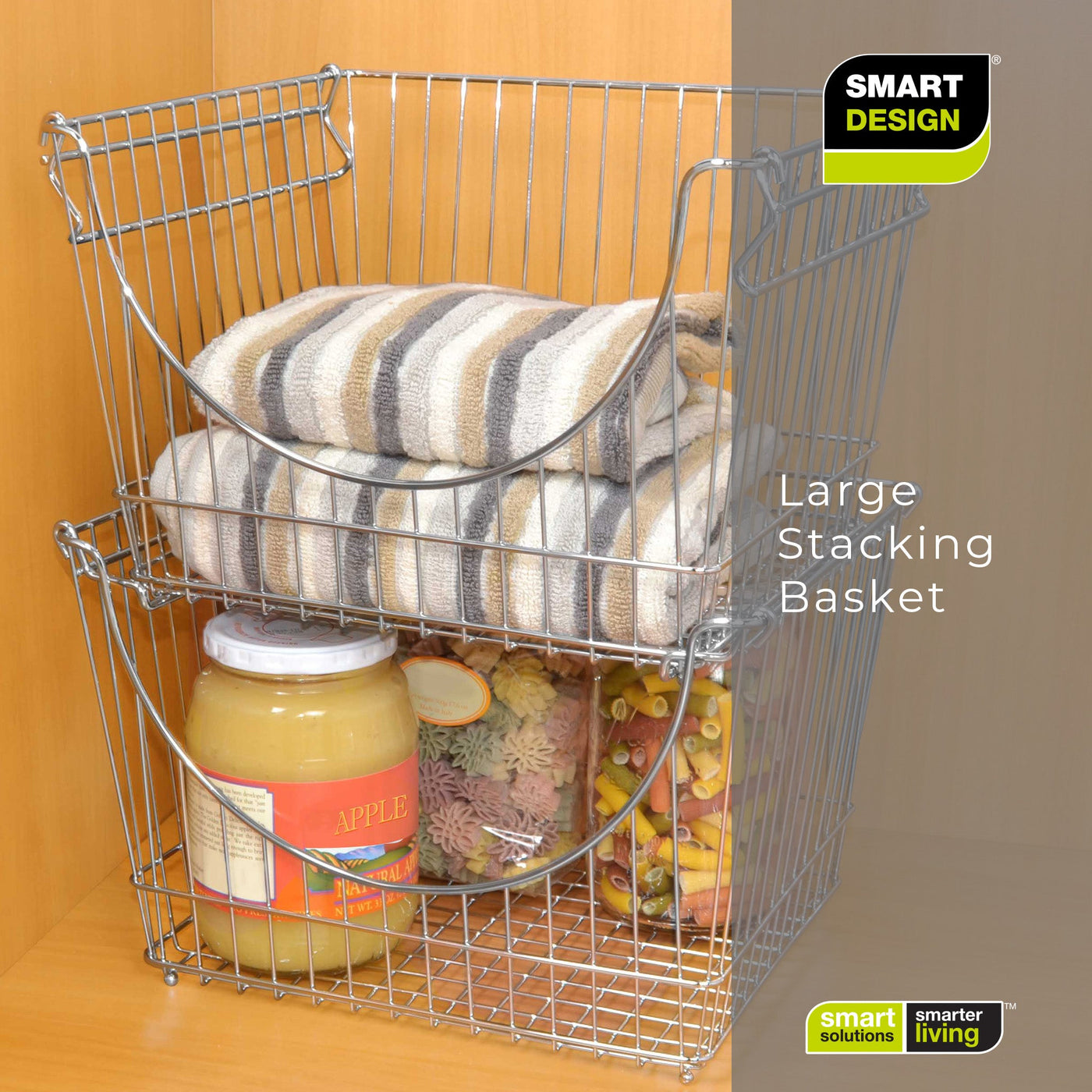 Large Metal Wire Stacking Baskets with Handles - Smart Design® 4