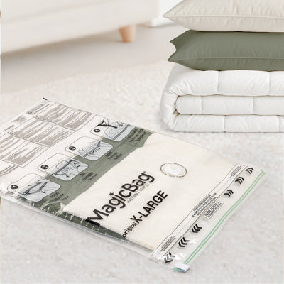 MagicBag™ by Smart Design Jumbo Flat Vacuum Sealed Closet Organizers, Clear, 8 Pack - Smart Design® 3