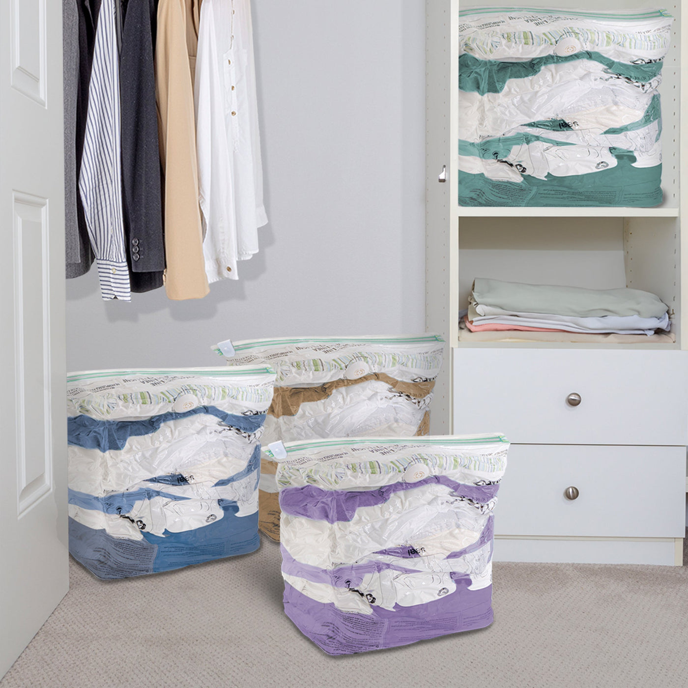 MagicBag™ by Smart Design X - Large Cube Vacuum Sealed Closet Organizers, Clear, 12 Pack - Smart Design® 9