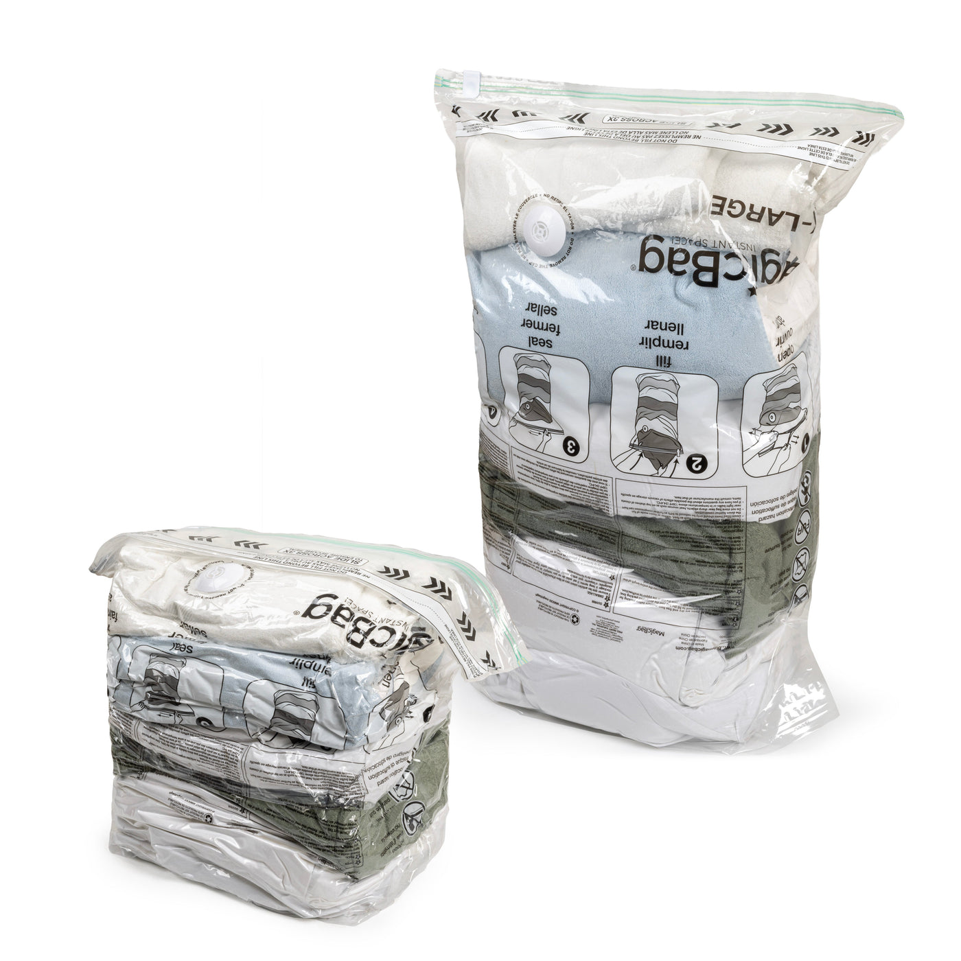 MagicBag™ by Smart Design X - Large Cube Vacuum Sealed Closet Organizers, Clear, 12 Pack - Smart Design® 5