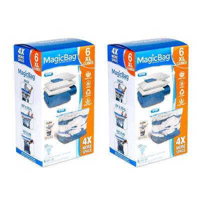 MagicBag™ by Smart Design X - Large Cube Vacuum Sealed Closet Organizers, Clear, 12 Pack - Smart Design® 1