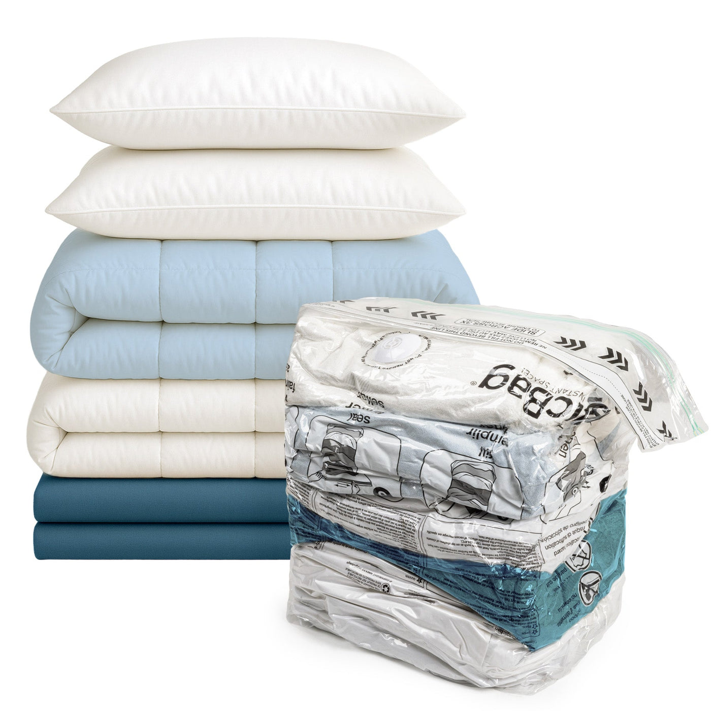 MagicBag™ by Smart Design X - Large Cube Vacuum Sealed Closet Organizers, Clear, 12 Pack - Smart Design® 6