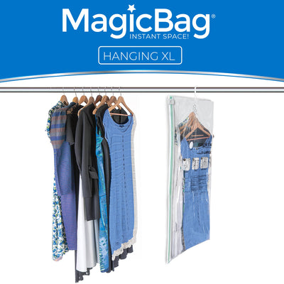 MagicBag™ by Smart Design X - Large Hanging Dress Vacuum Sealed Closet Organizers, Clear, 4 Pack - Smart Design® 10