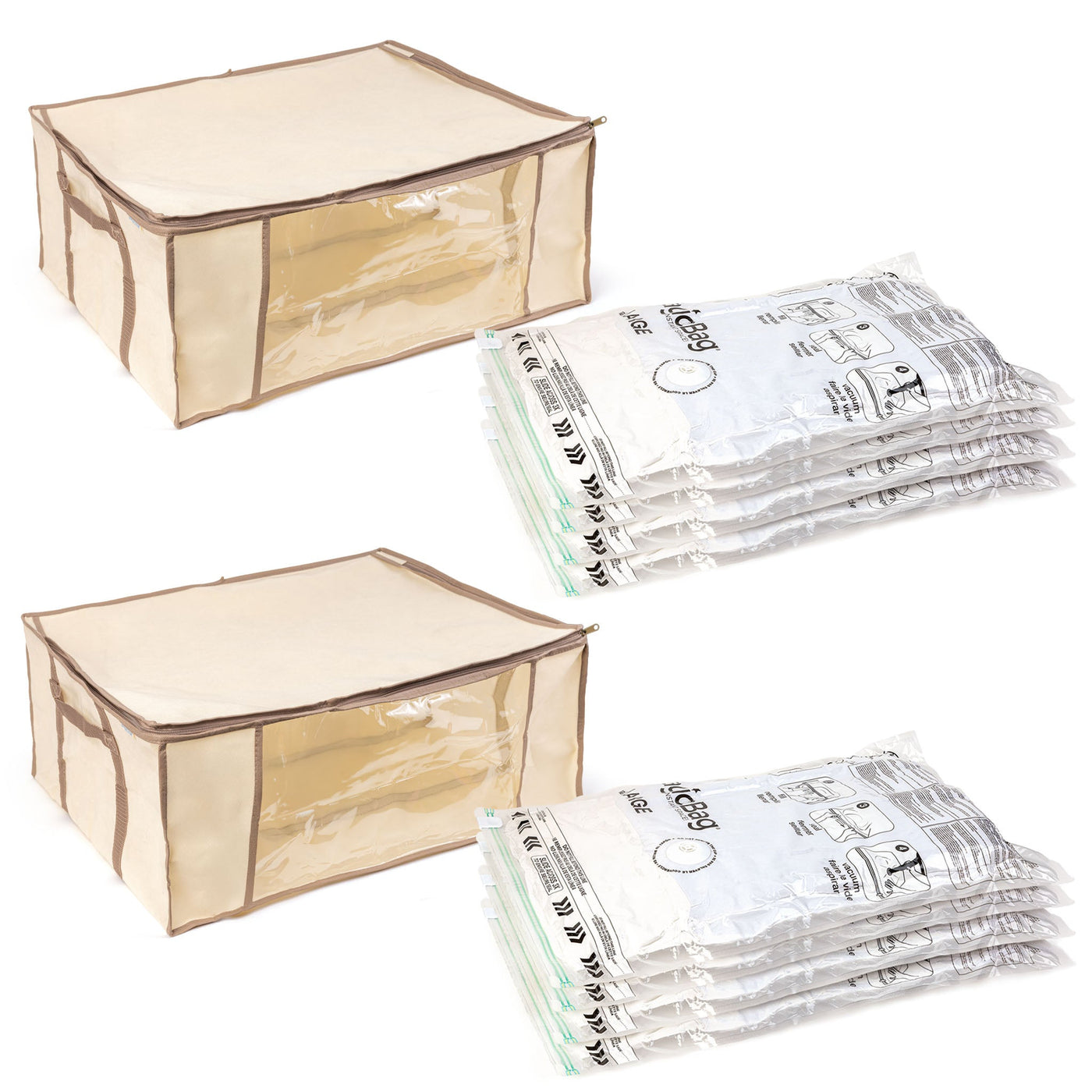 MagicBag™ Instant Space – 2 Jumbo Tote with 8 Large Flat Vacuum - Seal Storage Bags - Smart Design® 2