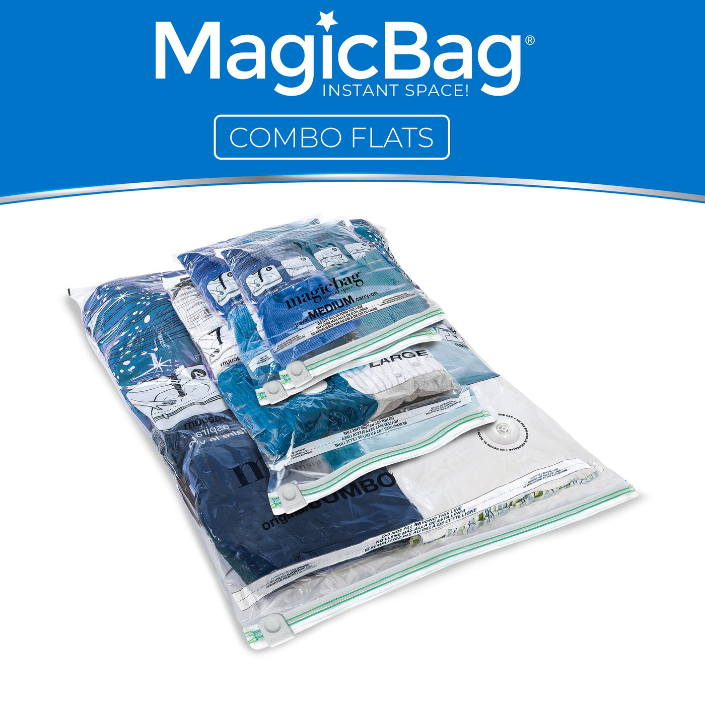 MagicBag™ Instant Space – Combo Flat & Travel Vacuum - Seal Storage Bags - Smart Design® 10