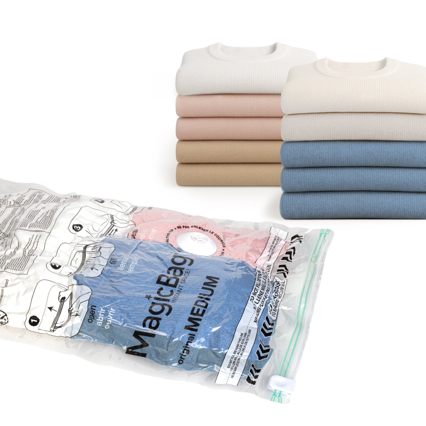 MagicBag™ Instant Space – Combo Flat & Travel Vacuum - Seal Storage Bags - Smart Design® 3