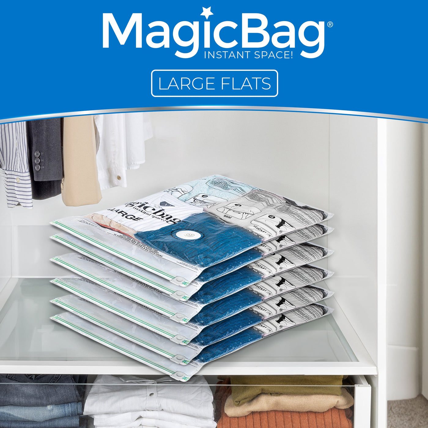 MagicBag Instant Space Saver Storage - Flat, Large - Smart Design® 7