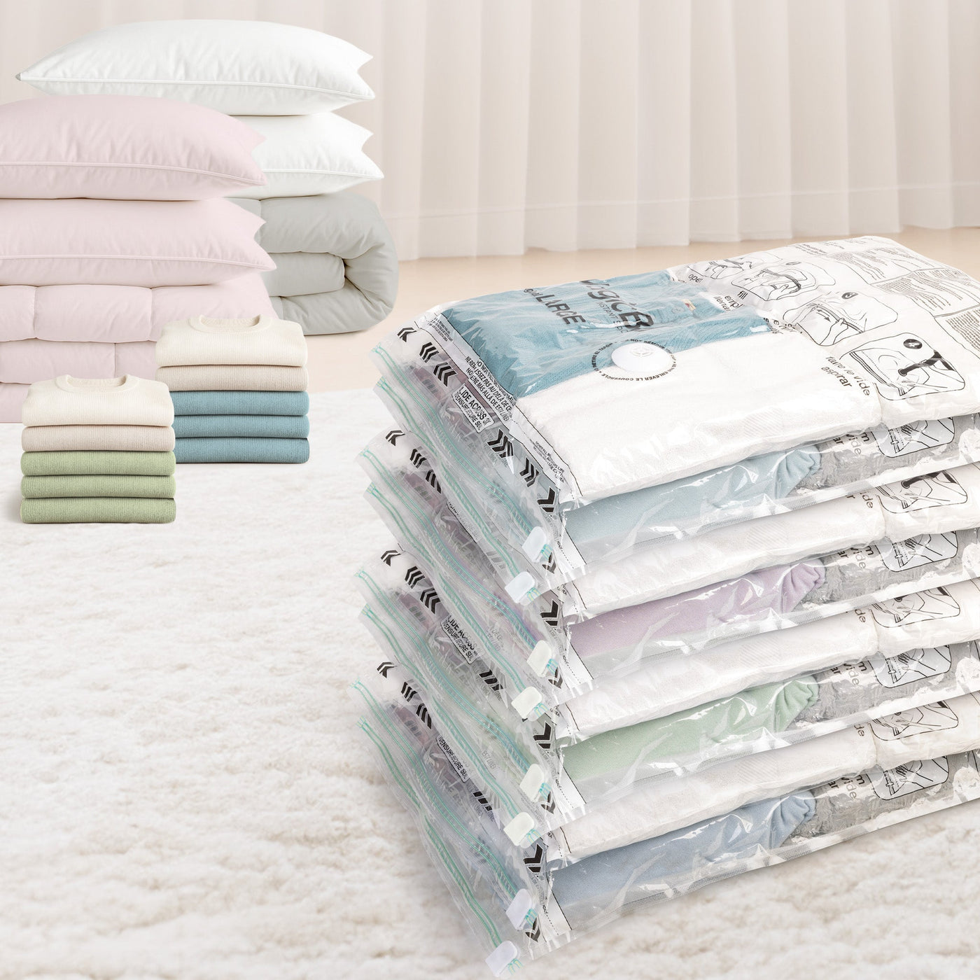 MagicBag™ Instant Space –X - Large Flat Set Vacuum - Seal Storage Bags - Smart Design® 6