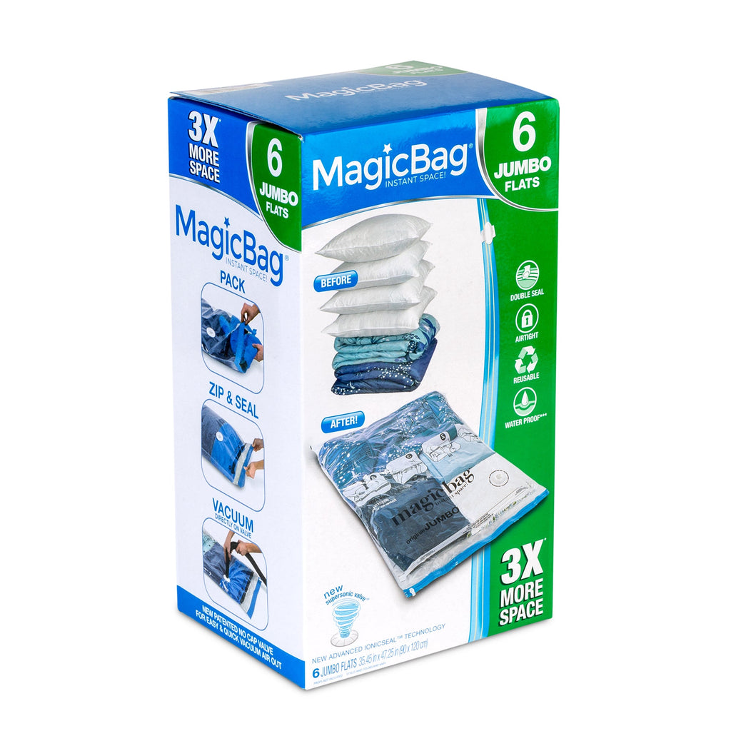 Flat vacuum storage bags for compressing seasonal clothing and bedding