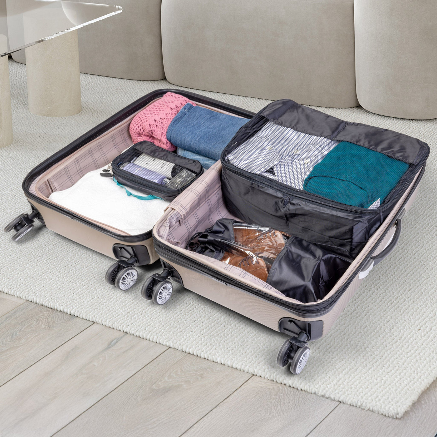 Mesh Travel, Shoe, & Cosmetic Bag - 3 Piece Set - Smart Design® 3