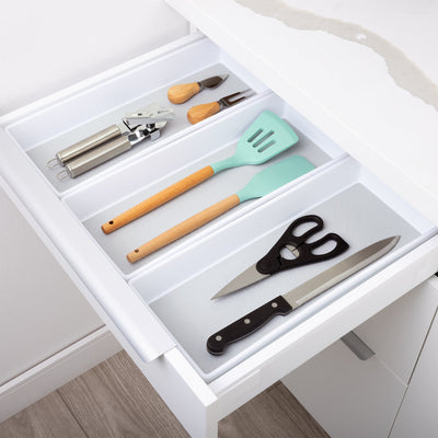 Plastic Drawer Organizer - BPA Free - 16 x 6.75 Inch - White - Smart Design® 3