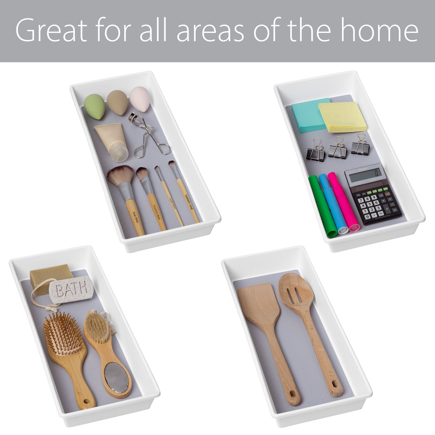 Plastic Drawer Organizer - BPA Free - 16 x 6.75 Inch - White - Smart Design® 6